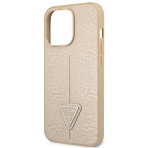Оригинален гръб GUESS Saffiano Triangle Logo GUHCP14XPSATLE - iPhone 14 Pro Max бежов - Img 6