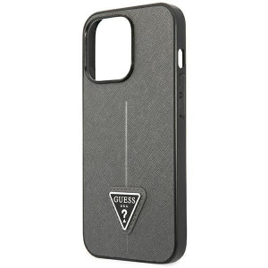 Оригинален гръб GUESS Saffiano Triangle Logo GUHCP14XPSATLG - iPhone 14 Pro Max сребрист - Img 6