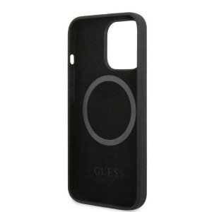Оригинален гръб GUESS Silicone Logo Plate MagSafe GUHMP13XSPLK - iPhone 13 Pro Max черен - Img 7