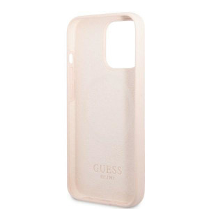 Оригинален гръб GUESS Silicone Logo Plate MagSafe GUHMP13XSPLP - iPhone 13 Pro Max розов - Img 7