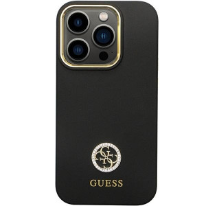 Оригинален гръб GUESS Silicone Logo Strass 4G GUHCP14LM4DGPK case - iPhone 14 Pro черен - Img 3