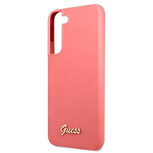 Оригинален гръб GUESS Silicone Script Metal Logo GUHCS22MLSLMGFU - Samsung Galaxy S22+ циклама - Img 6