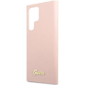 Оригинален гръб GUESS Silicone Script Metal Logo GUHCS23LLSLMGPP - Samsung Galaxy S23 Ultra розов - Img 6