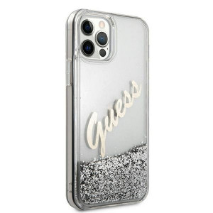 Оригинален гръб GUESS Silicone Vintage Gold Logo GUHCP12LGLVSSI - iPhone 12 Pro Max сребрист - Img 4