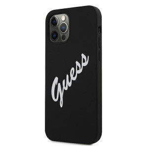 Оригинален гръб GUESS Silicone Vintage Script GUHCP12LLSVSBW - iPhone 12 Pro Max черен - Img 2