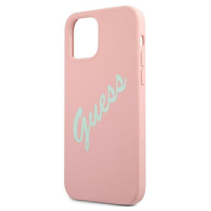 Оригинален гръб GUESS Silicone Vintage Script GUHCP12MLSVSPG - iPhone 12 / 12 Pro розов - Img 6