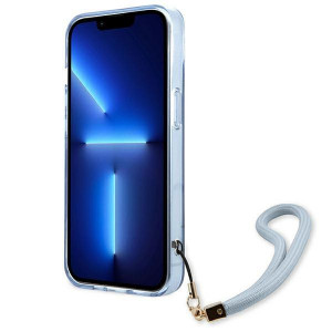 Оригинален гръб GUESS Translucent Strap GUHCP13SHTSGSB - iPhone 13 mini син - Img 5