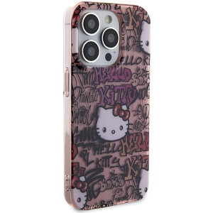 Оригинален гръб Hello Kitty IML Tags Graffiti - iPhone 15 Pro Max розов - Img 4