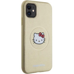 Оригинален гръб Hello Kitty Leather Kitty Head MagSafe - iPhone 11 златист - Img 4