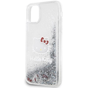 Оригинален гръб Hello Kitty Liquid Glitter Charms Kitty Head - iPhone 11 сребрист - Img 6