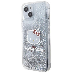 Оригинален гръб Hello Kitty Liquid Glitter Charms Kitty Head - iPhone 15 сребрист - Img 2