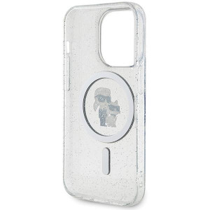 Оригинален гръб KARL LAGERFELD Karl & Choupette Glitter MagSafe - iPhone 15 Pro прозрачен - Img 7