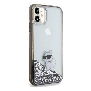Оригинален гръб KARL LAGERFELD Liquid Glitter Choupette - iPhone 11 прозрачен - Img 4