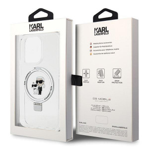 Оригинален гръб KARL LAGERFELD Ring Stand Karl & Choupette MagSafe - iPhone 14 Pro Max бял - Img 8