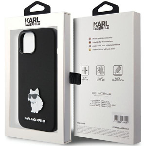 Оригинален гръб KARL LAGERFELD Silicone Choupette Metal Pin - iPhone 15 Plus / 14 Plus черен - Img 8