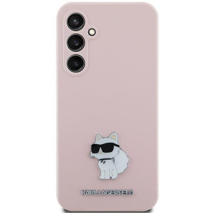 Оригинален гръб KARL LAGERFELD Silicone Choupette Metal Pin - Samsung Galaxy S23 FE розов - Img 3