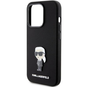 Оригинален гръб KARL LAGERFELD Silicone Ikonik Metal Pin - iPhone 15 Pro черен - Img 6