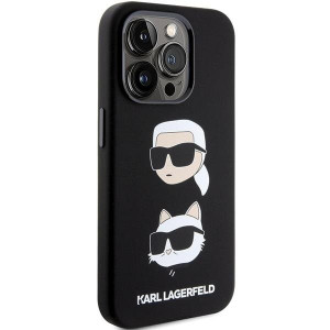 Оригинален гръб KARL LAGERFELD Silicone Karl & Choupette Head - iPhone 15 Pro Max черен - Img 4