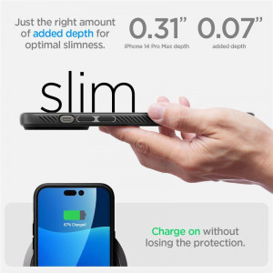 Оригинален гръб SPIGEN Liquid Air - iPhone 14 Pro Max черен мат - Img 12