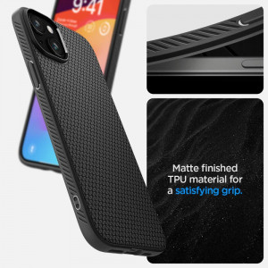 Оригинален гръб SPIGEN Liquid Air - iPhone 15 черен мат - Img 11