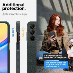 Оригинален гръб SPIGEN Liquid Air - Samsung Galaxy A15 / A15 5G тъмнозелен - Img 15