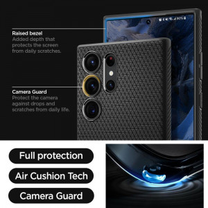 Оригинален гръб SPIGEN Liquid Air - Samsung Galaxy S23 Ultra черен мат - Img 13