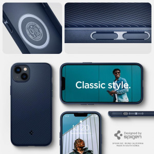Оригинален гръб SPIGEN Mag Armor MagSafe - iPhone 14 Plus син - Img 13