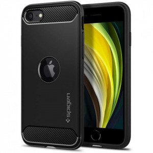 Оригинален гръб SPIGEN Rugged Armor - iPhone SE (2nd gen) / SE (3rd gen) черен - Img 1