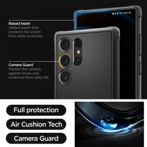 Оригинален гръб SPIGEN Rugged Armor - Samsung Galaxy S24 Ultra черен мат - Img 6