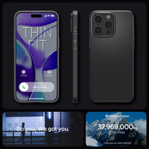 Оригинален гръб SPIGEN Thin Fit - iPhone 15 Pro Max черен - Img 13