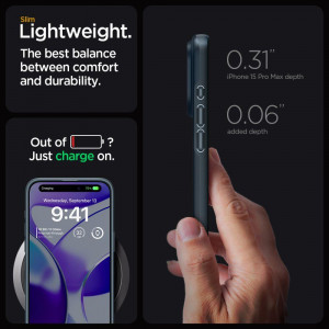 Оригинален гръб SPIGEN Thin Fit - iPhone 15 Pro Max Metal Slate - Img 15
