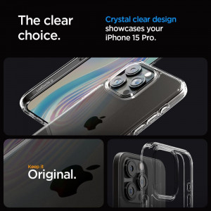 Оригинален гръб SPIGEN Ultra Hybrid - iPhone 15 Pro кристалнопрозрачен - Img 11
