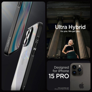 Оригинален гръб SPIGEN Ultra Hybrid - iPhone 15 Pro черен мат - Img 10