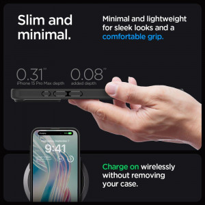 Оригинален гръб SPIGEN Ultra Hybrid - iPhone 15 Pro Max черен мат - Img 14