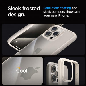 Оригинален гръб SPIGEN Ultra Hybrid - iPhone 15 Pro natural titanium - Img 3