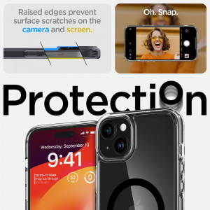 Оригинален гръб SPIGEN Ultra Hybrid MagSafe - iPhone 15 Plus черен - Img 9