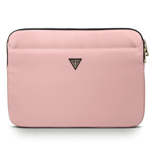 Оригинален калъф за лаптоп GUESS Nylon Triangle Logo GUCS13NTMLLP 13" розов
