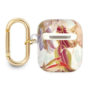 Оригинален калъф за слушалки GUESS Flower Strap GUA2HHFLU - AirPods 1 / 2 лилав - Img 2