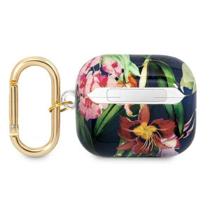 Оригинален калъф за слушалки GUESS Flower Strap GUA3HHFLB - AirPods 3 син - Img 2