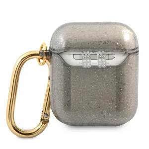 Оригинален калъф за слушалки GUESS Glitter GUA2UCG4GK - AirPods 1 / 2 черен - Img 2