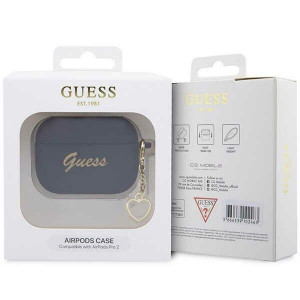 Оригинален калъф за слушалки GUESS Silicone Charm Heart GUAP2LSCHSK - AirPods Pro 2 черен - Img 4