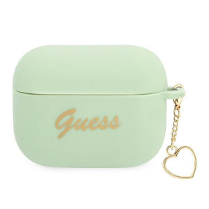 Оригинален калъф за слушалки GUESS Silicone Charm Heart GUAPLSCHSN - AirPods Pro зелен - Img 1