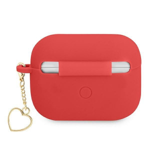 Оригинален калъф за слушалки GUESS Silicone Charm Heart GUAPLSCHSR - AirPods Pro червен / червен - Img 2