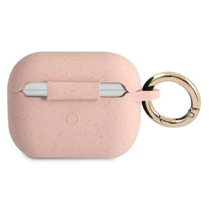 Оригинален калъф за слушалки GUESS Silicone Glitter GUAPSGGEP - AirPods Pro розов - Img 2