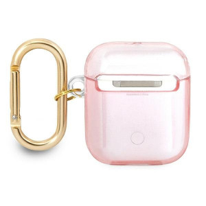 Оригинален калъф за слушалки GUESS Strap GUA2HHTSP - AirPods 1 / 2 розов - Img 2