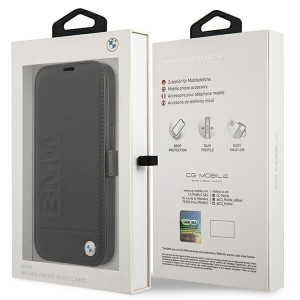 Оригинален калъф тип книга BMW Signature BMFLBKP13SSLLBK - iPhone 13 mini черен - Img 7