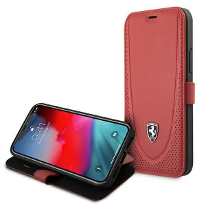 Оригинален калъф тип книга FERRARI Off Track Perforated FEOGOFLBKP12LRE - iPhone 12 Pro Max червен - Img 6