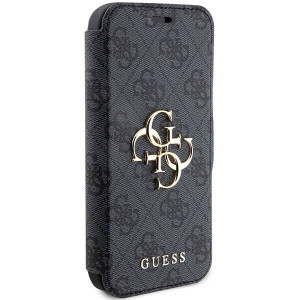 Оригинален калъф тип книга GUESS 4G Metal Logo - iPhone 15 Pro сив - Img 4