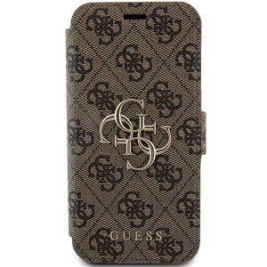Оригинален калъф тип книга GUESS 4G Metal Logo - iPhone 15 Pro Max кафяв - Img 3