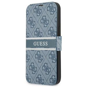 Оригинален калъф тип книга GUESS 4G Stripe GUBKP13S4GDBL - iPhone 13 mini син - Img 1